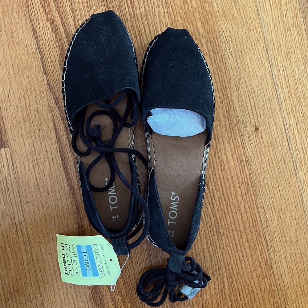 Toms Black Suede Espadrille